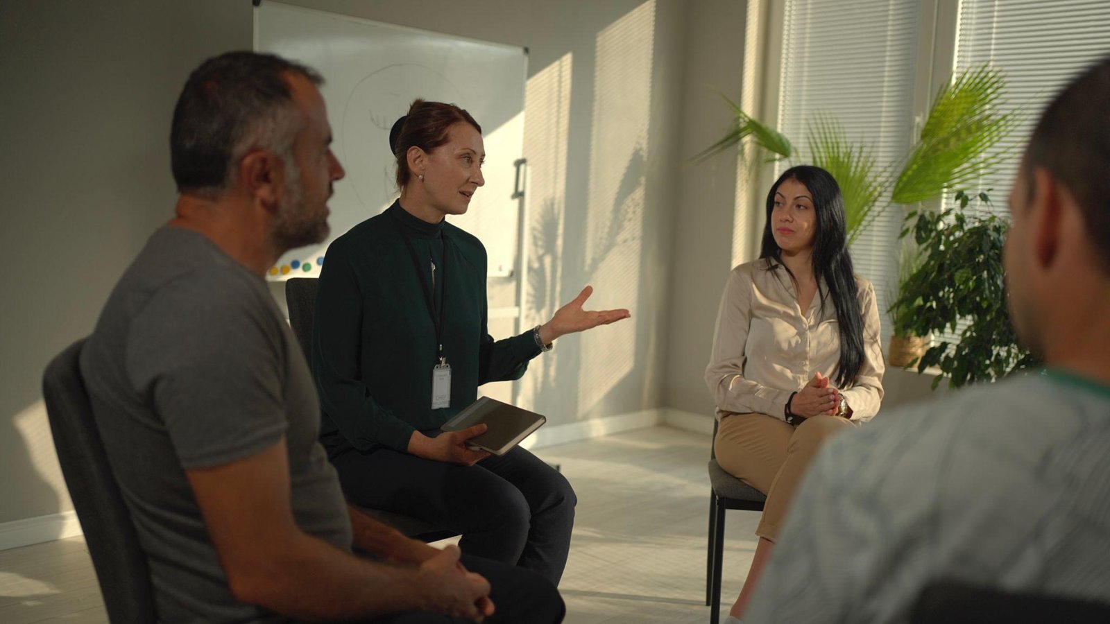 Professional team collaboration meeting in a positive workplace environment
