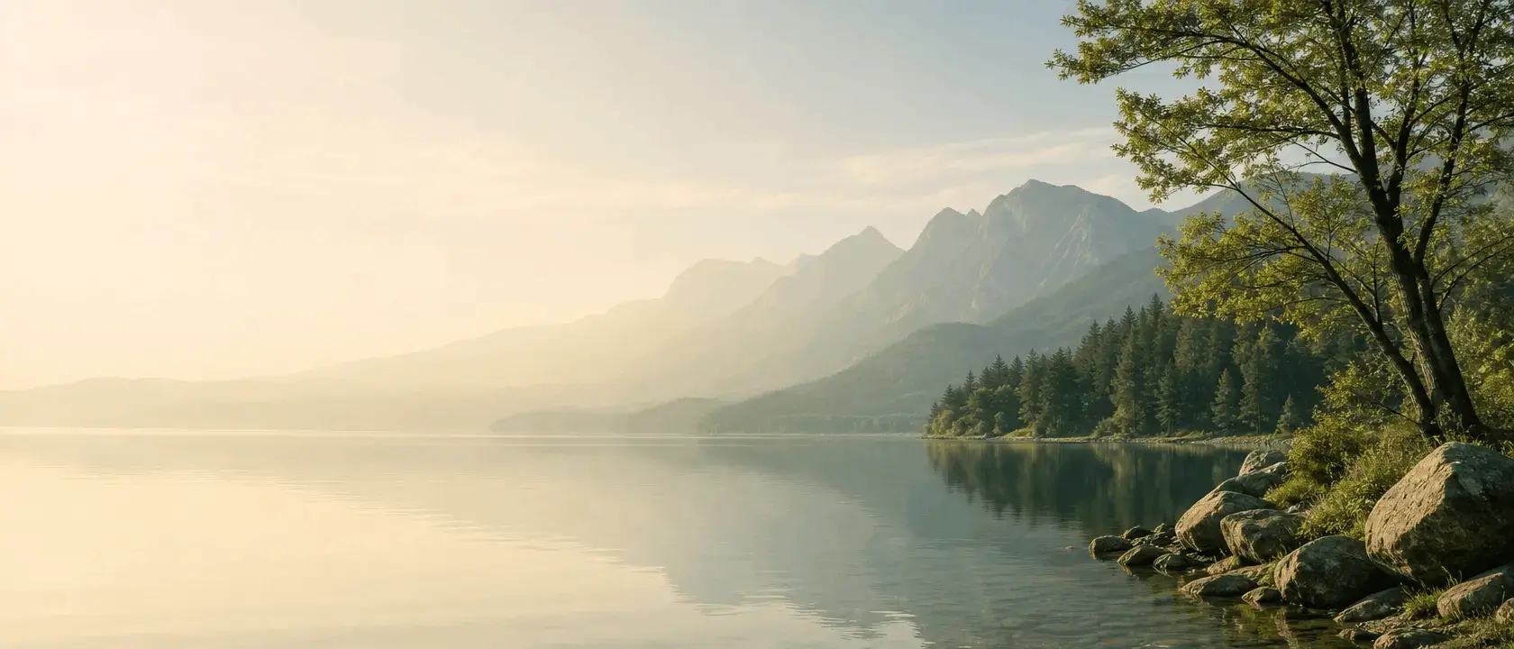 Serene mountain landscape representing mental clarity and peace